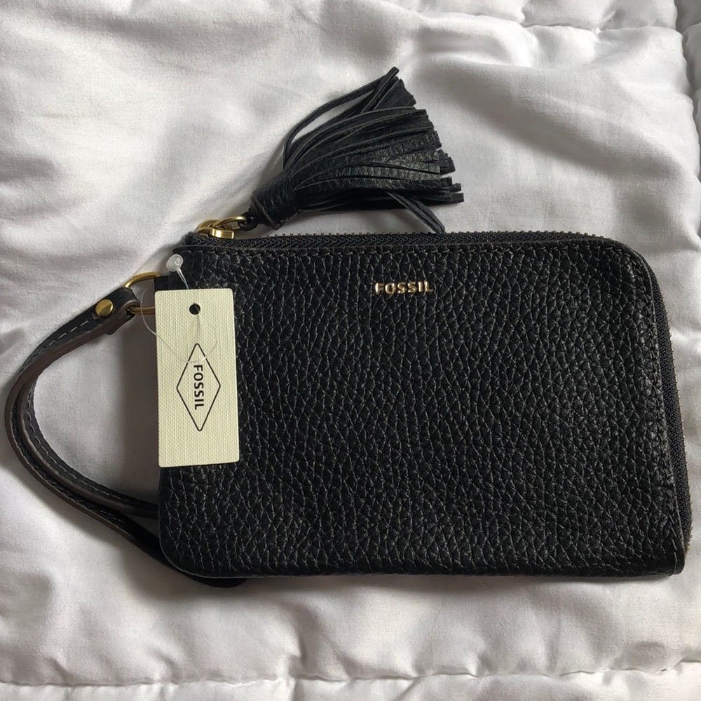Black Fossil Wristlet